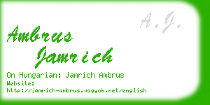 ambrus jamrich business card